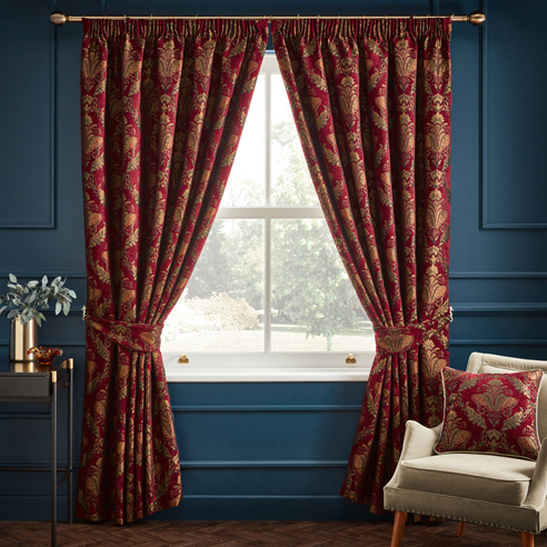 Shiraz Pencil Pleat, Burgundy - Ready Made Curtains - Image 3